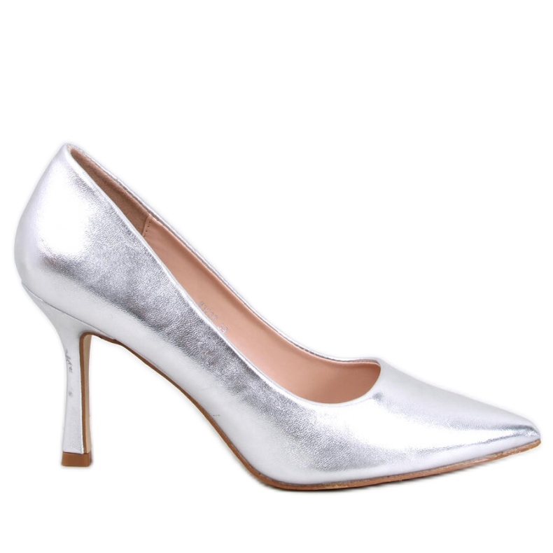 Salto alto feminino prateado cinza