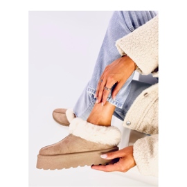 Yogi Khaki Botas curtas de neve com pelo - Inello bege