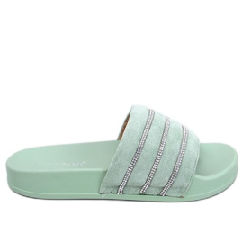 Chinelos de zircônia cúbica verde