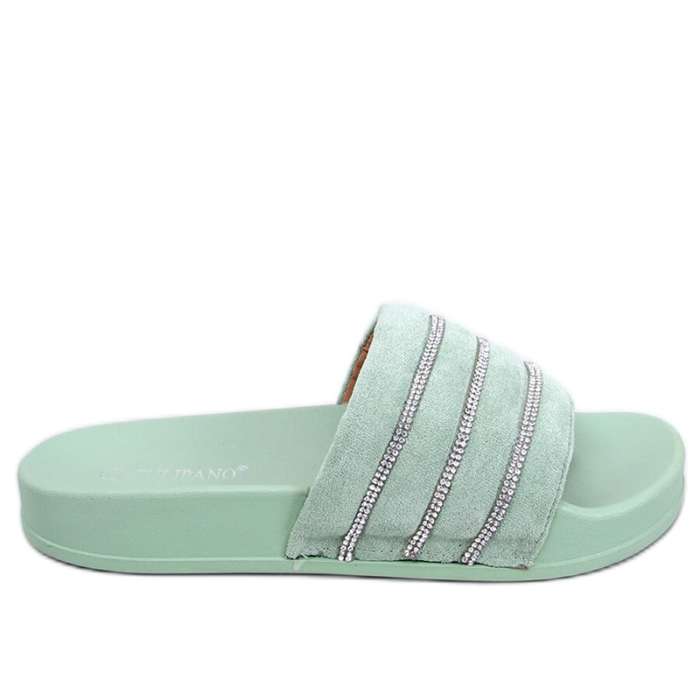 Chinelos de zircônia cúbica verde