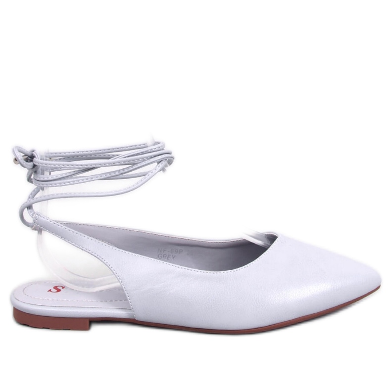 Bailarinas de salto aberto amarradas cinza