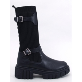 Botas com parte superior flexível Rhea Black - Inello preto Botas com parte superior flexível Rhea Black - Inello preto