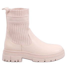 Botins bege com cano elástico