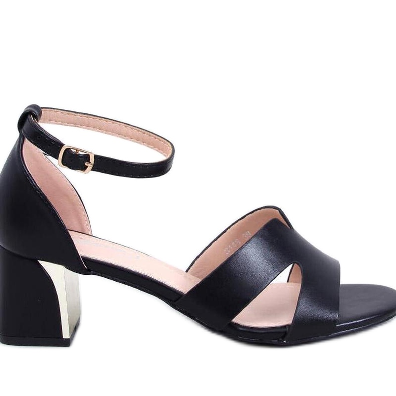 Sandálias femininas de salto alto de flor integral preto