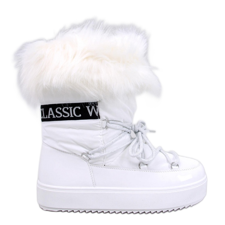 Botas de neve femininas brancas com pele branco Botas de neve femininas brancas com pele branco