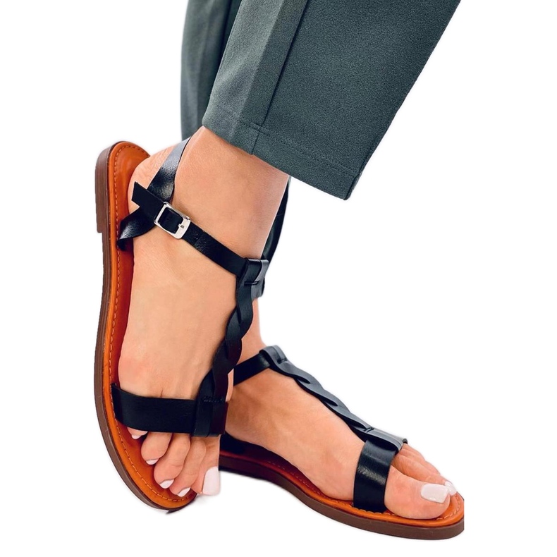 Sandálias rasteiras femininas pretas preto