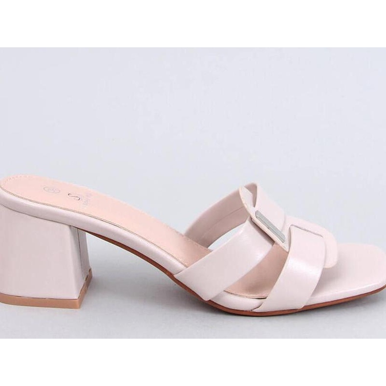 Sandália Chinelo elegante de salto alto Lafar Bege - Inello