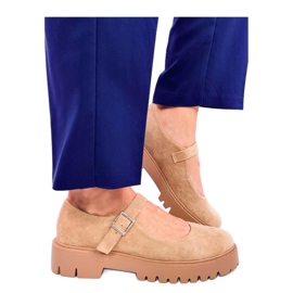 Holmess Sapatilhas de balé plataforma com tiras cáqui - Inello bege