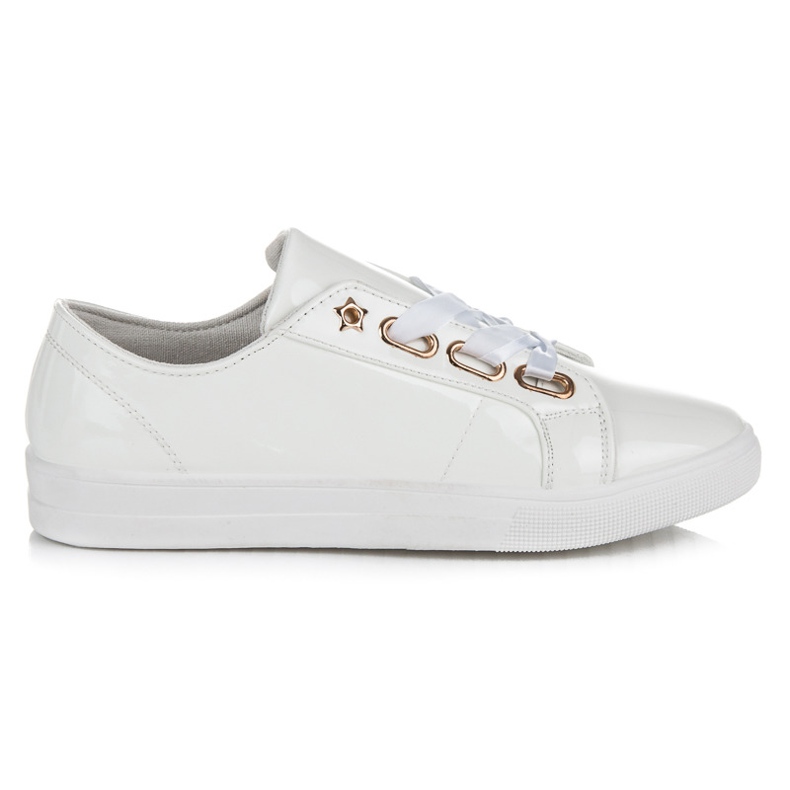 Ideal Shoes Tênis lacados com uma fita branco
