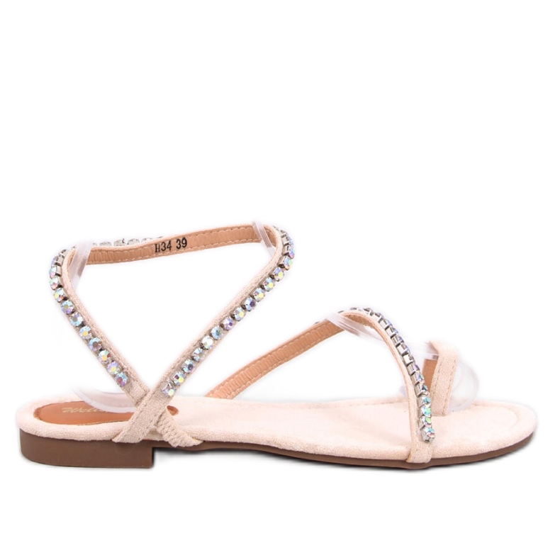 Ayless Sandália chinelo bege com strass - Inello