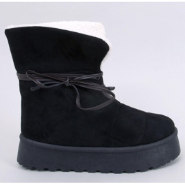 Price Botas de neve em pele de carneiro preta - Inello preto