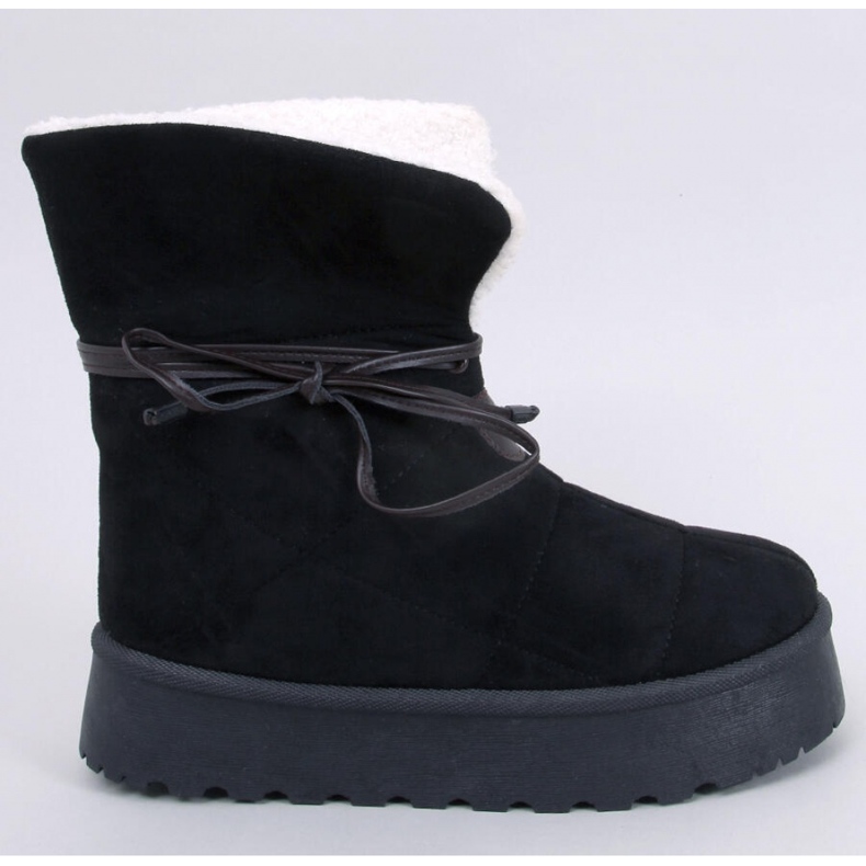Price Botas de neve em pele de carneiro preta - Inello preto