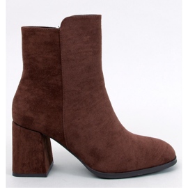 Weish Brown Botins lisos de salto alto - Inello marrom