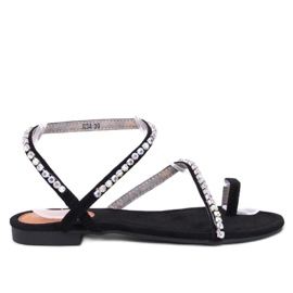 Ayless Chinelos pretos com strass - Inello