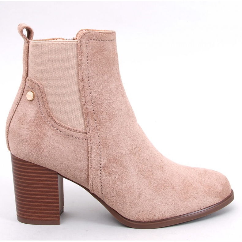 Botins clássicos de salto alto Rosey Khaki - Inello bege