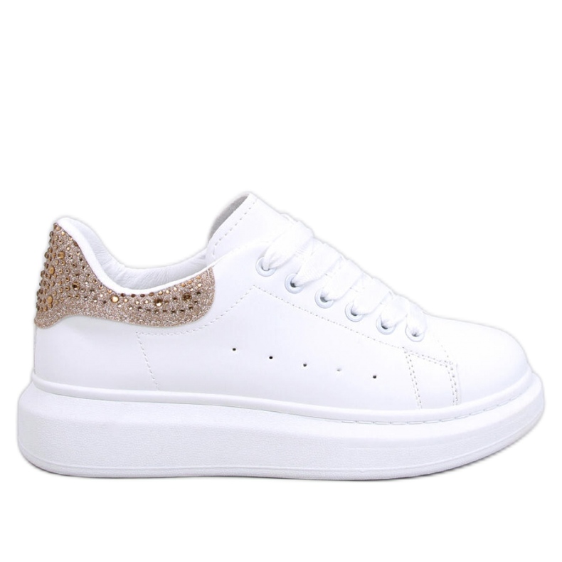 Parkss Tênis plataforma BRANCO/DOURADO com strass - Inello