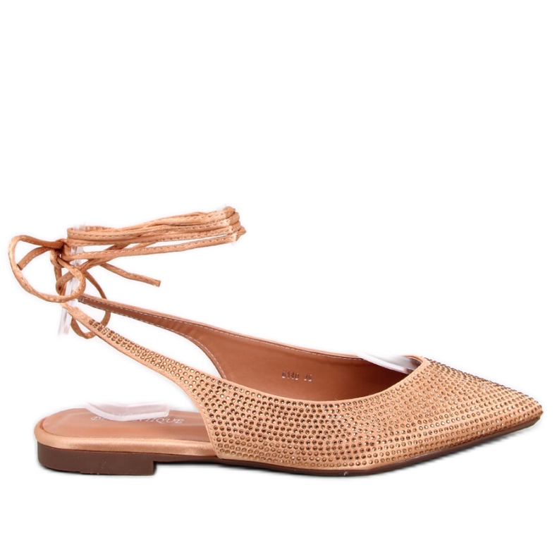 Sapatilhas com strass salto aberto Vonda Champagne - Inello amarelo