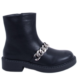 Botins femininos com corrente Foster Preto - Inello Botins femininos com corrente Foster Preto - Inello