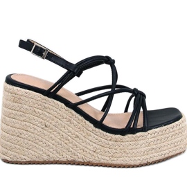 Pascai Sandália espadrille preta com cunha - Inello preto Pascai Sandália espadrille preta com cunha - Inello preto