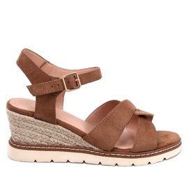 Sandália espadrille cunha Sermon Cáqui - Inello marrom