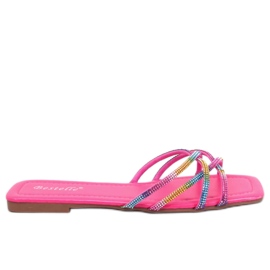 Chinelo Sandália com strass Rexha Fúcsia - Inello rosa