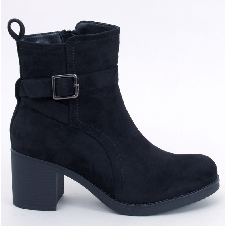 Rennia Ankle boot preto com salto largo - Inello