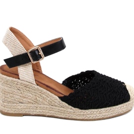 Morelli Sandália espadrille com cunha preta - Inello. preto