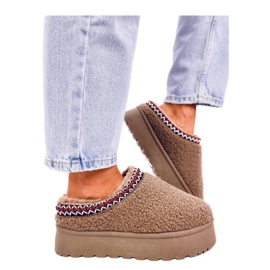 Botas curtas de neve Lamb Khaki com pele de carneiro - Inello marrom