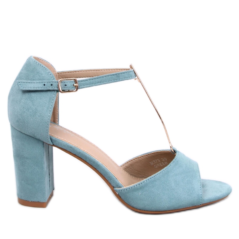 Sandália de salto alto com decoração dourada Ferdi Green - Inello azul