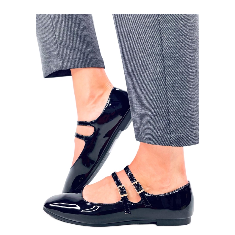 Sapatilhas pretas Mary Jane Liths patenteadas - Inello preto