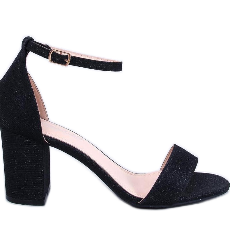 Yanas Sandália de salto alto iridescente preta - Inello. preto