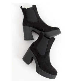 Botas pretas de borracha com salto alto ST-62P Pretas - Inello preto