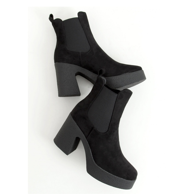 Botas pretas de borracha com salto alto ST-62P Pretas - Inello preto