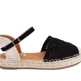 Premat Sandália espadrille preta com recortes - Inello preto