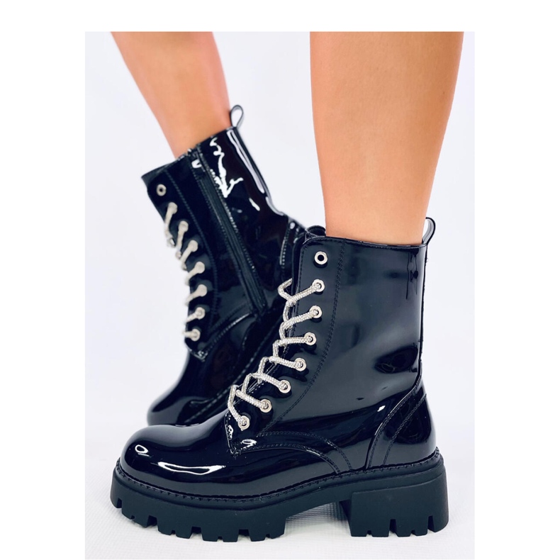 Quanes Miroir Bota bovver laqueada - Inello preto