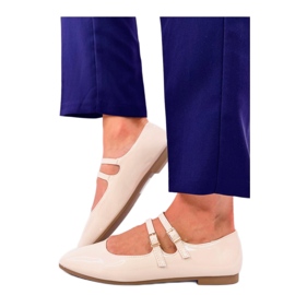 Sapatilhas patenteadas Mary Jane Liths Bege - Inello