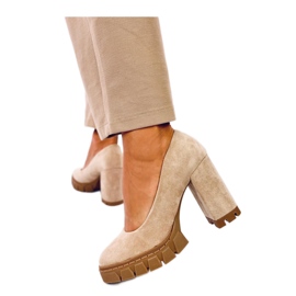 Angela Khaki Sapatos de salto alto e plataforma - Inello verde