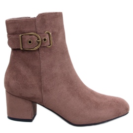 Lanne Ankle boot cáqui com salto baixo - Inello marrom