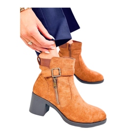 Botins clássicos de salto alto Irving Camel - Inello marrom