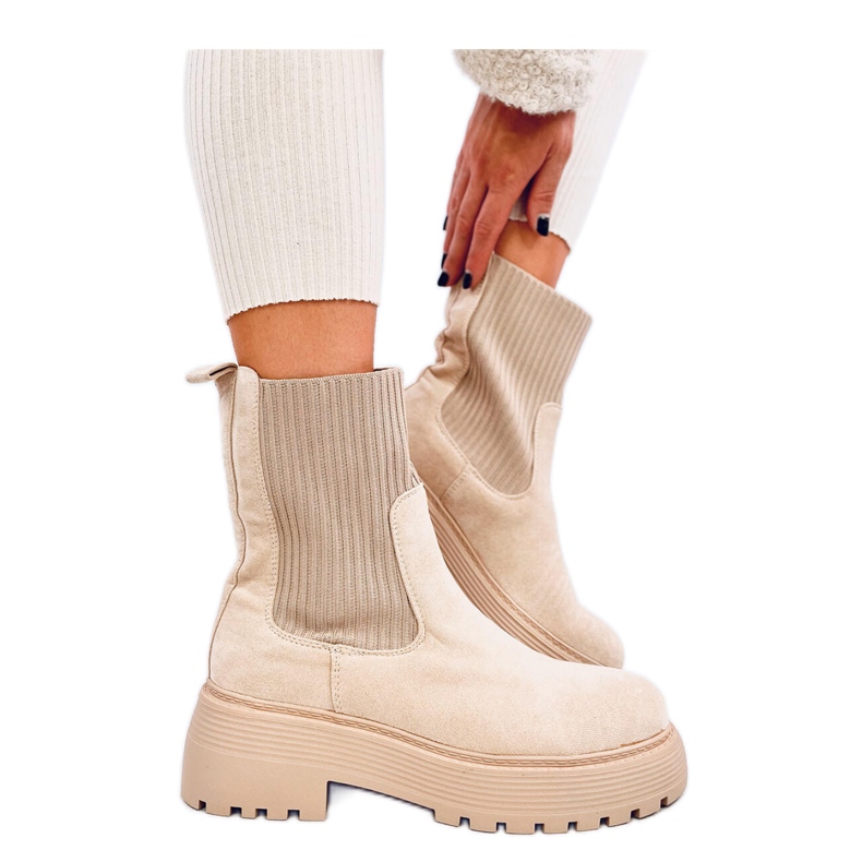 Winters Botins bege com punho elástico - Inello