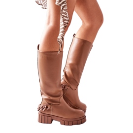 Step in style Modelo Teardown LQ-21 Botas marrons - Entre com estilo bege