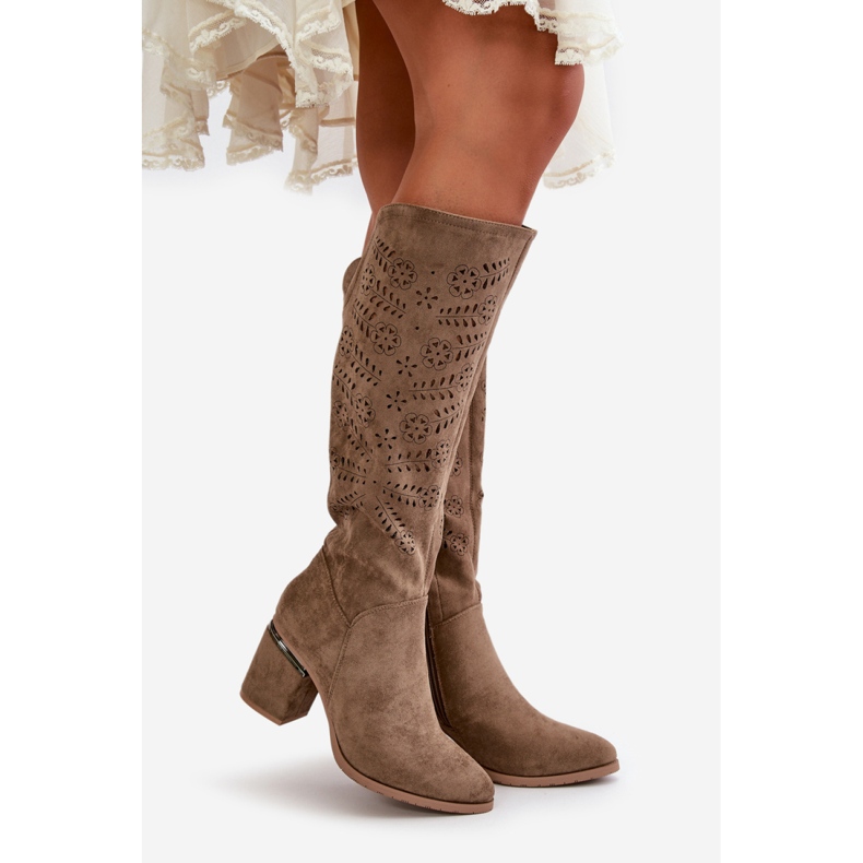 Step in style Botas Modelo Vinceza 16443 Bege Escuro - Entre com estilo
