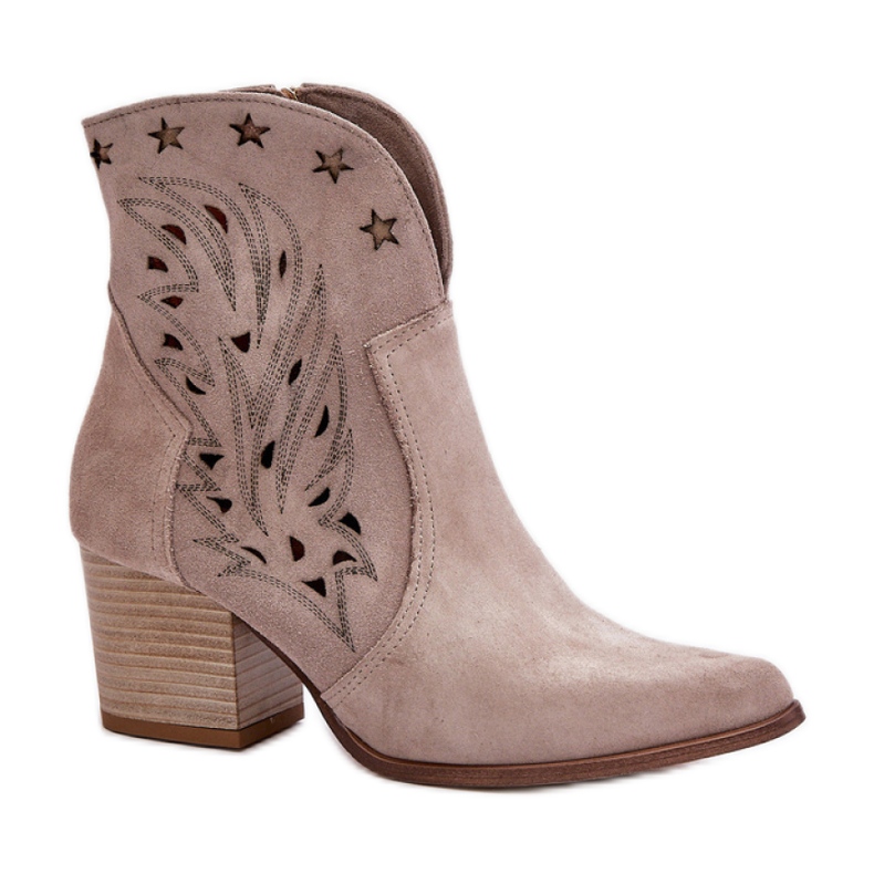 Step in style Botas Modelo Lewski 3613 Cappuccino Camurça - Entre com estilo bege