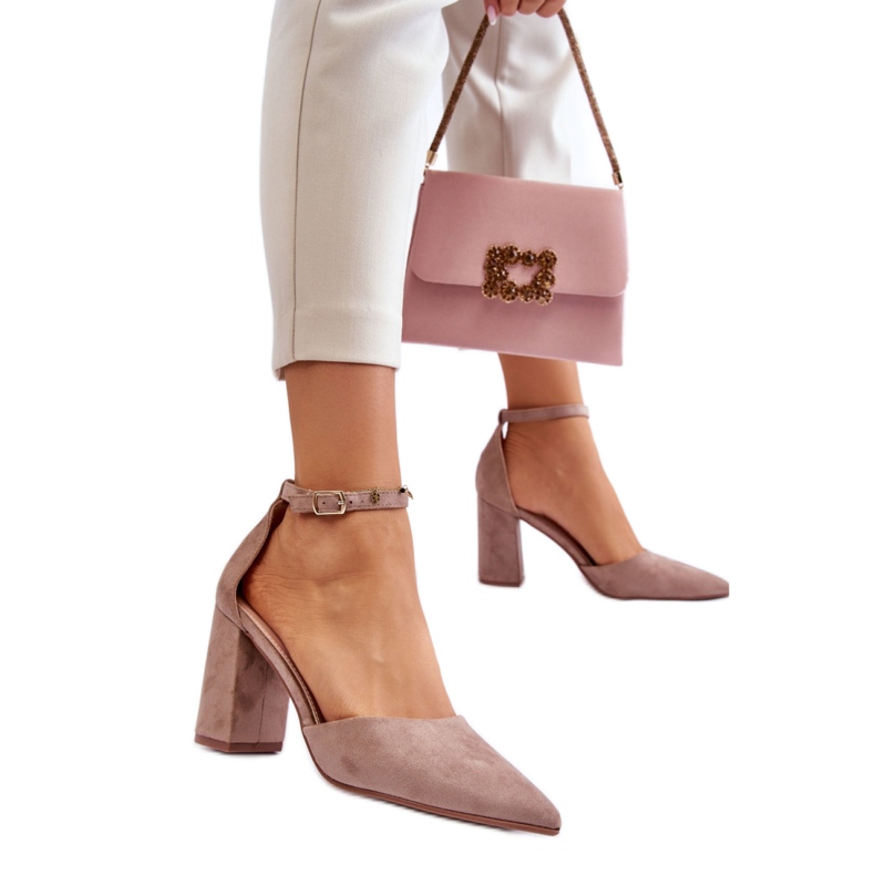 Step in style Bombas Modelo Lexie QA203P Bege Escuro - Entre com estilo