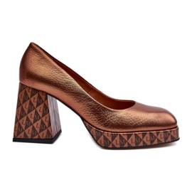 Step in style Scarpin Modelo Laura Messi 259/819-821 Cobre - Entre com estilo marrom