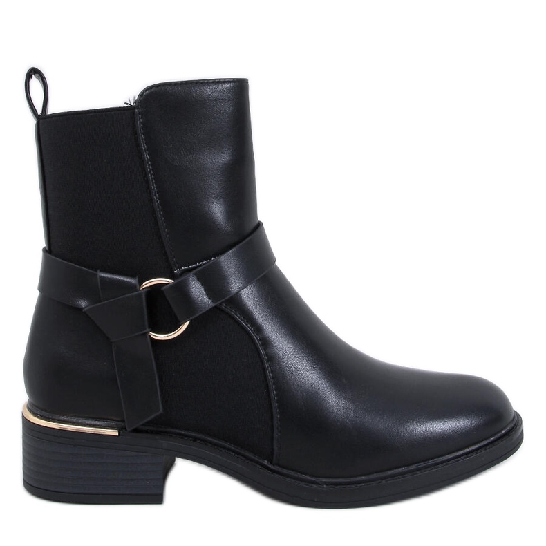 Botas Chelsea de flor integral femininas Averill Black preto