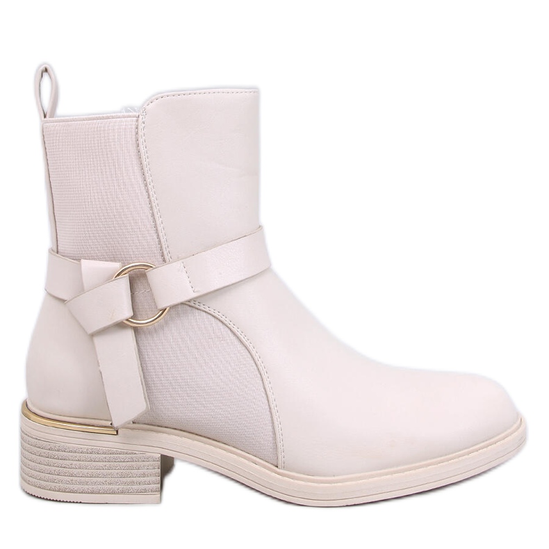 Botas Chelsea de flor integral Averill Beige femininas bege