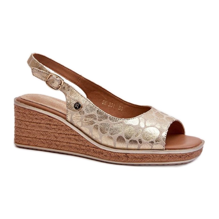 Step in style Sandálias Modelo Sergio Leone SK301 Gold Snake - Entre com estilo amarelo