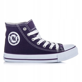 New Age Tênis de cano alto amarrado roxo