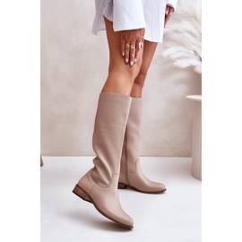 Step in style Botas Modelo Lewski 3616 Couro Bege - Entre com estilo